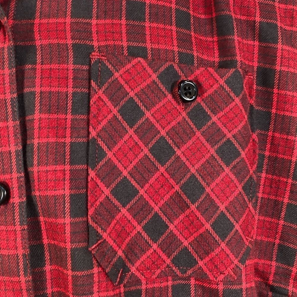 Oakley Med, Button Front Plaid Shirt, Woodland Red and Gray - Picture 4 of 12